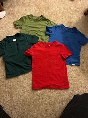 GAP Kids Short-Sleeve Pocket Tees in Red, Blue, Dark Green & Olive